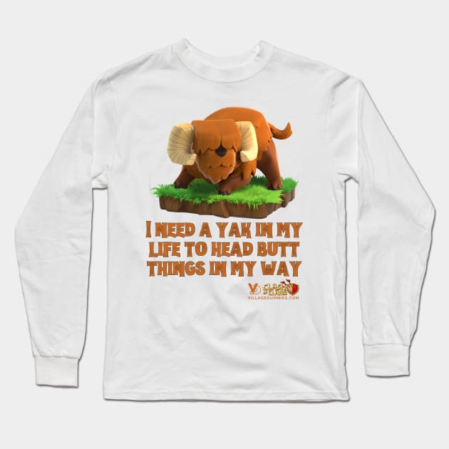 Head Butt Yak Long Sleeve T-Shirt by RW Designs